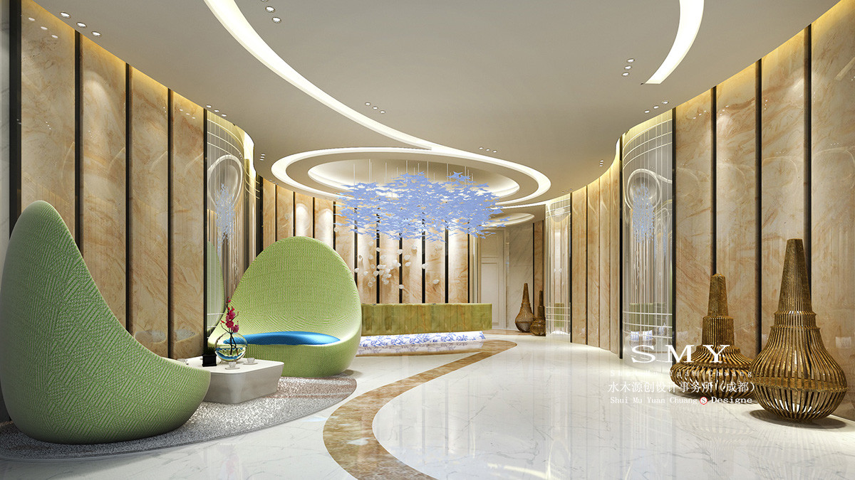 成都高新區(qū)酒店設(shè)計，酒店接待大廳設(shè)計空間概念
